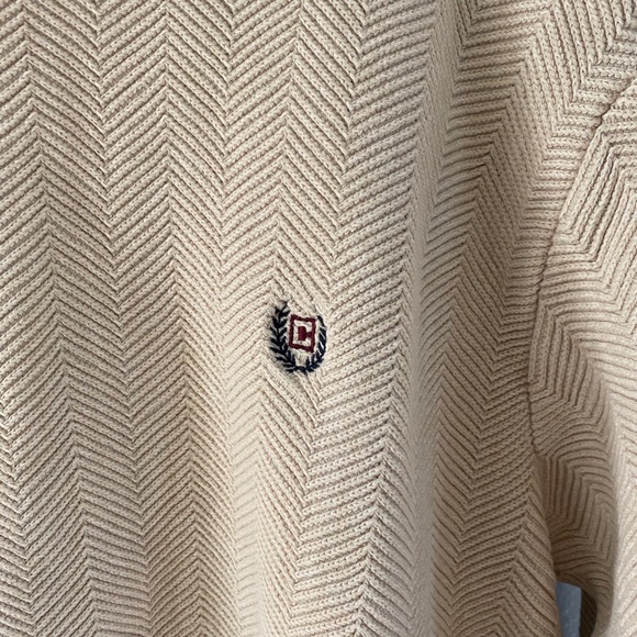 Chaps 100% cotton Thick Crewneck Sweater Cream (L) - Picture 3 of 4